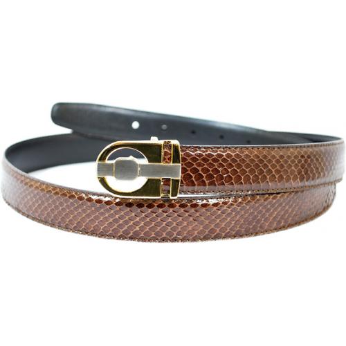 Giorgio Brutini Brown Genuine Snake Skin Leather Belt GB-121